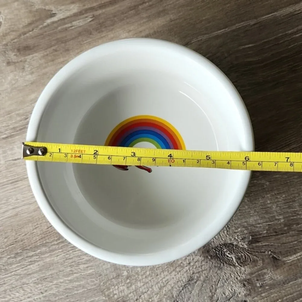 Cat Rainbow Riviera Van Beers Stoneware Cat Bowl NWOT